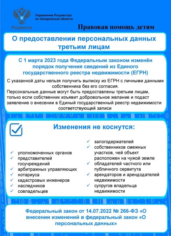 Росреестр Запорожской области напомнил о защите прав детей в сфере недвижимости Росреестр Запорожской области напомнил о защите прав детей в сфере недвижимости