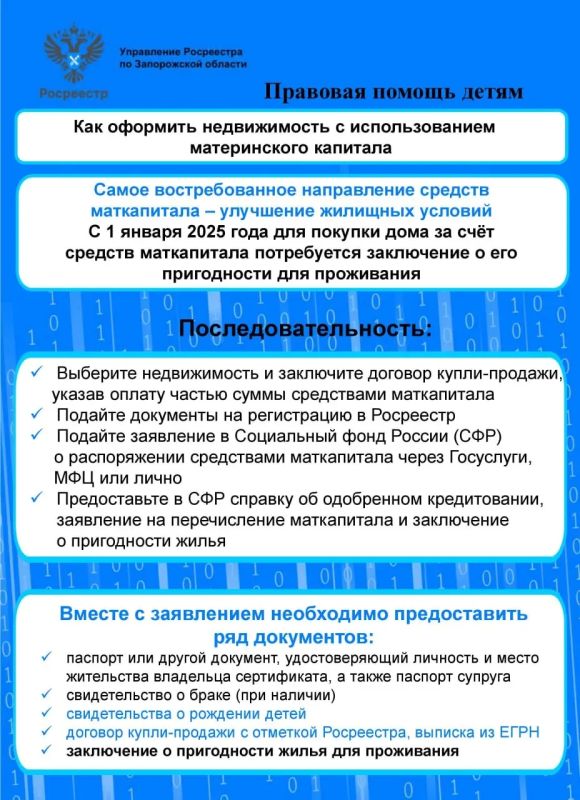 Росреестр Запорожской области напомнил о защите прав детей в сфере недвижимости Росреестр Запорожской области напомнил о защите прав детей в сфере недвижимости