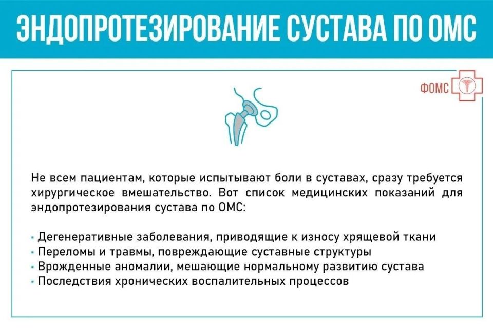 Эндопротезирование суставов можно сделать по полису ОМС Эндопротезирование суставов можно сделать по полису ОМС