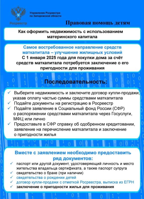 Росреестр Запорожской области напомнил о защите прав детей в сфере недвижимости Росреестр Запорожской области напомнил о защите прав детей в сфере недвижимости