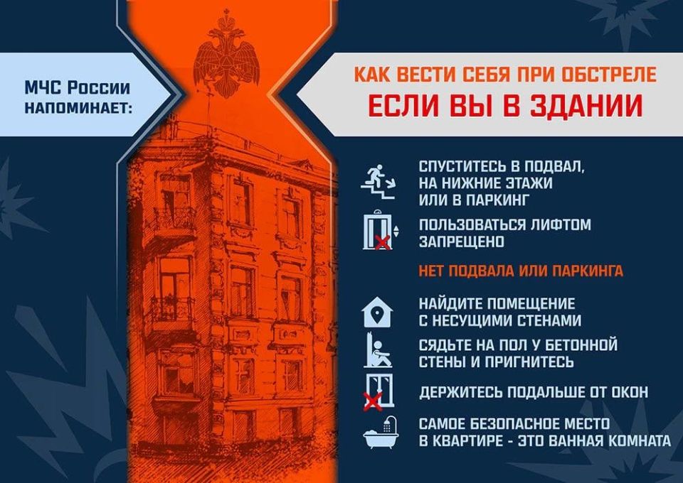Алгоритм действий при обстреле Алгоритм действий при обстреле