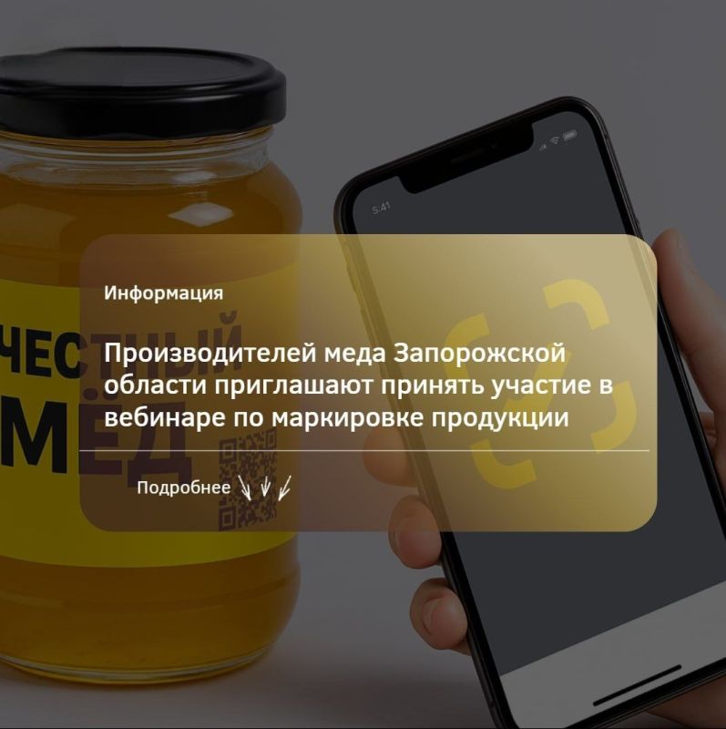 Производителей мёда Запорожской области приглашают принять участие в вебинаре по маркировке продукции