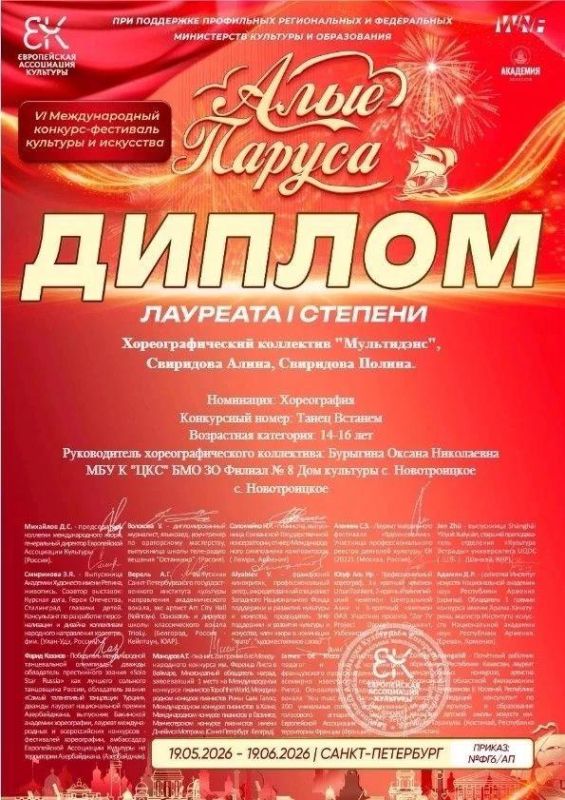 Триумф «Мультидэнса» на международной сцене! Триумф «Мультидэнса» на международной сцене!