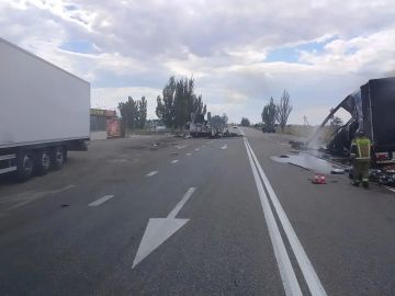 В районе города Приморска Запорожской области атаке БПЛА противника подверглись грузовые автомобили, которые доставляли интернет-покупки для жителей области