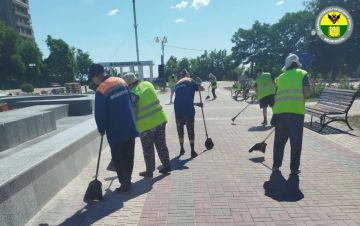 На площади Победы прошли работы по благоустройству