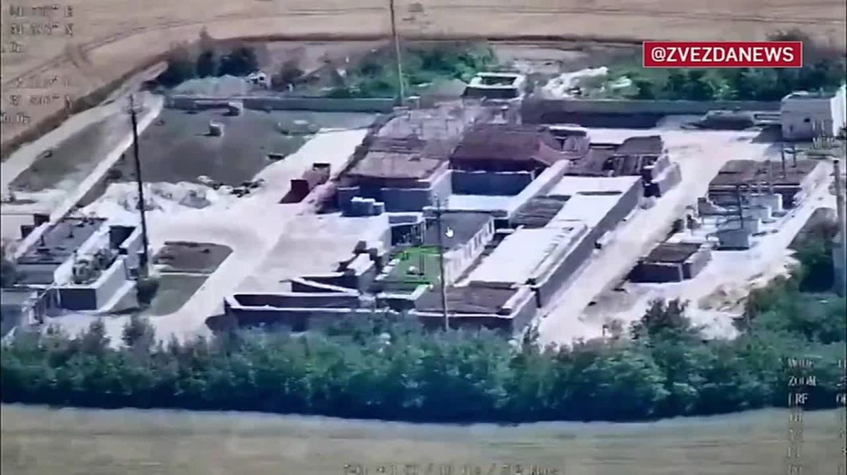 Уничтожение газораспределительной подстанции в Запорожской области дроном "Герань"