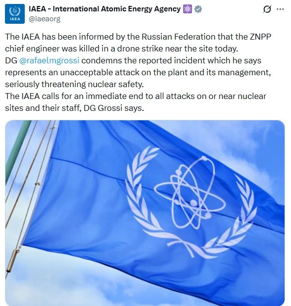 Глава МАГАТЭ осудил гибель главного инженера Запорожской АЭС при атаке дрона