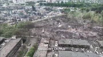 Все, что осталось от Вишнёвого в Киевской области после прилёта по складу с боеприпасами
