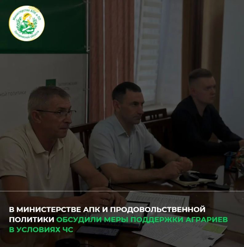 В Министерстве агропромышленного комплекса и продовольственной политики Запорожской области в формате видеоконференцсвязи состоялось заседание оперативного штаба с участием представителей муниципальных образований