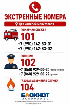 Собрали экстренные и аварийные номера для жителей Мелитополя