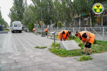 В Мелитополе продолжаются работы по благоустройству общественных территорий