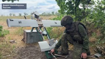 Расчет БПЛА "Молния-2" воздушно-десантных войск уничтожил командно-наблюдательный пункт ВСУ в Запорожской области