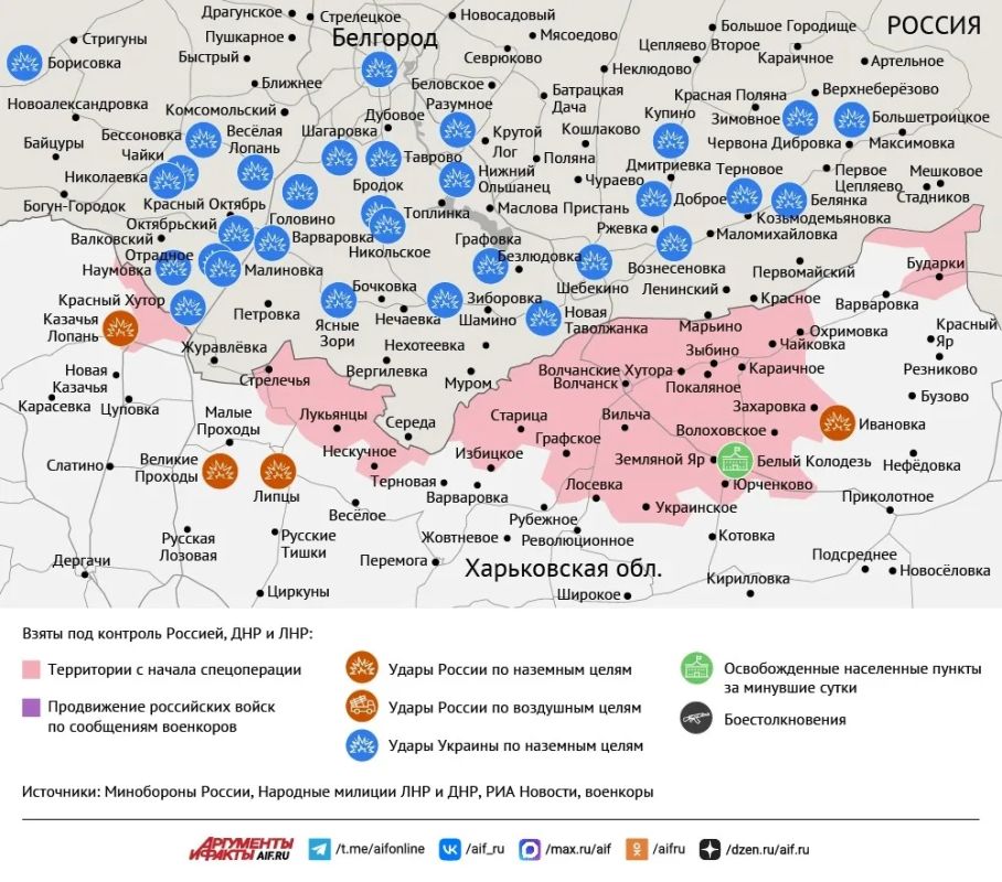 Карта боевых действий в зоне СВО на 3 августа 2026 года Карта боевых действий в зоне СВО на 3 августа 2026 года