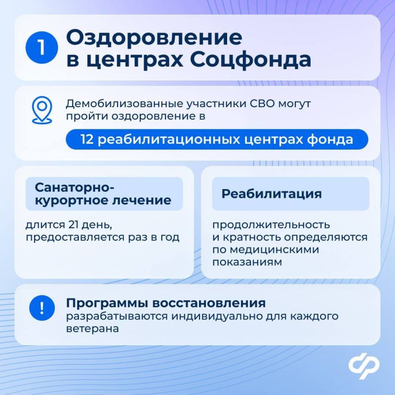 Ветераны СВО могут обратиться в СФР для прохождения реабилитации Ветераны СВО могут обратиться в СФР для прохождения реабилитации