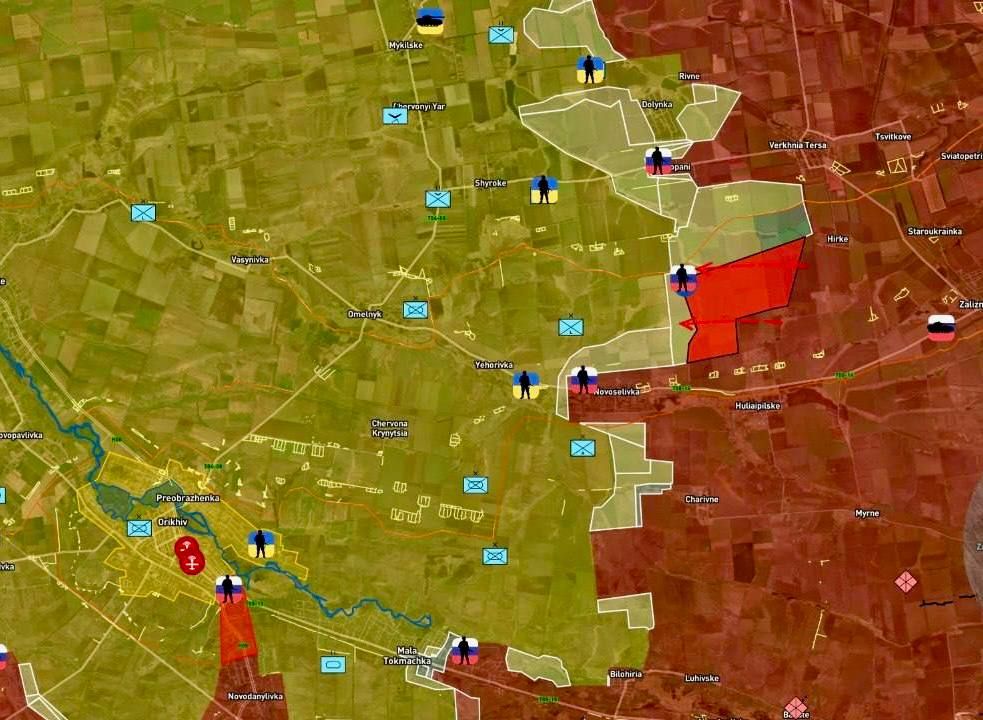 Родион Северьянов: ВС РФ продвинулись более 2 км в Запорожской области и заняли новые позиции на рубеже Новосёловка - Копани