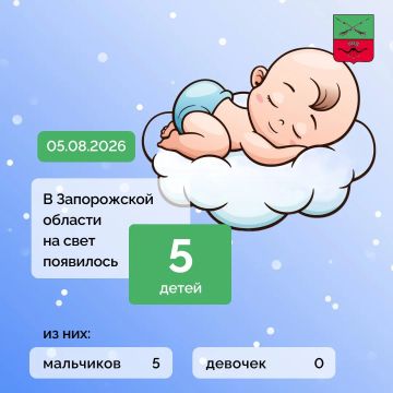 Минздрав информирует: за прошлые сутки в Запорожской области на свет появилось 5 детей