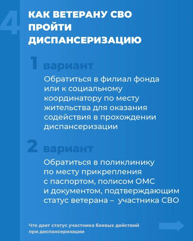 Инструкция: как ветерану СВО пройти углубленную диспансеризацию при поддержке фонда «Защитники Отечества» Инструкция: как ветерану СВО пройти углубленную диспансеризацию при поддержке фонда «Защитники Отечества»