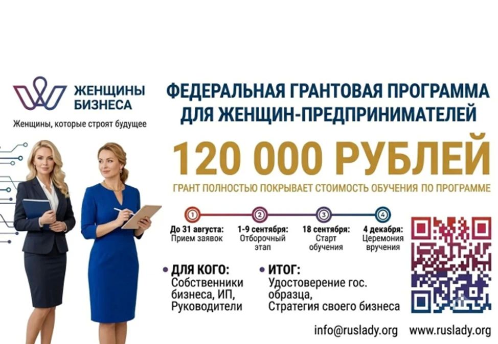 Грант на бесплатное обучение по программе Мини МВА для женщин-предпринимателей