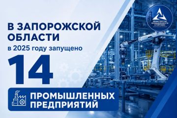 В Запорожской области в 2025 году запущено 14 промышленных предприятий