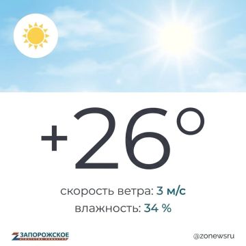 Ясная, солнечная погода ожидается в Запорожской области в субботу, 15 августа