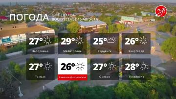 Прогноз погоды на воскресенье 16 августа