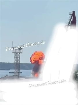 Кадры прилёта по порту Николаева