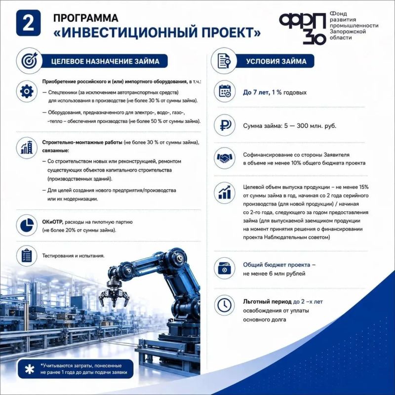 ФРП Запорожской области осуществляет финансирование промышленных предприятий на льготных условиях ФРП Запорожской области осуществляет финансирование промышленных предприятий на льготных условиях