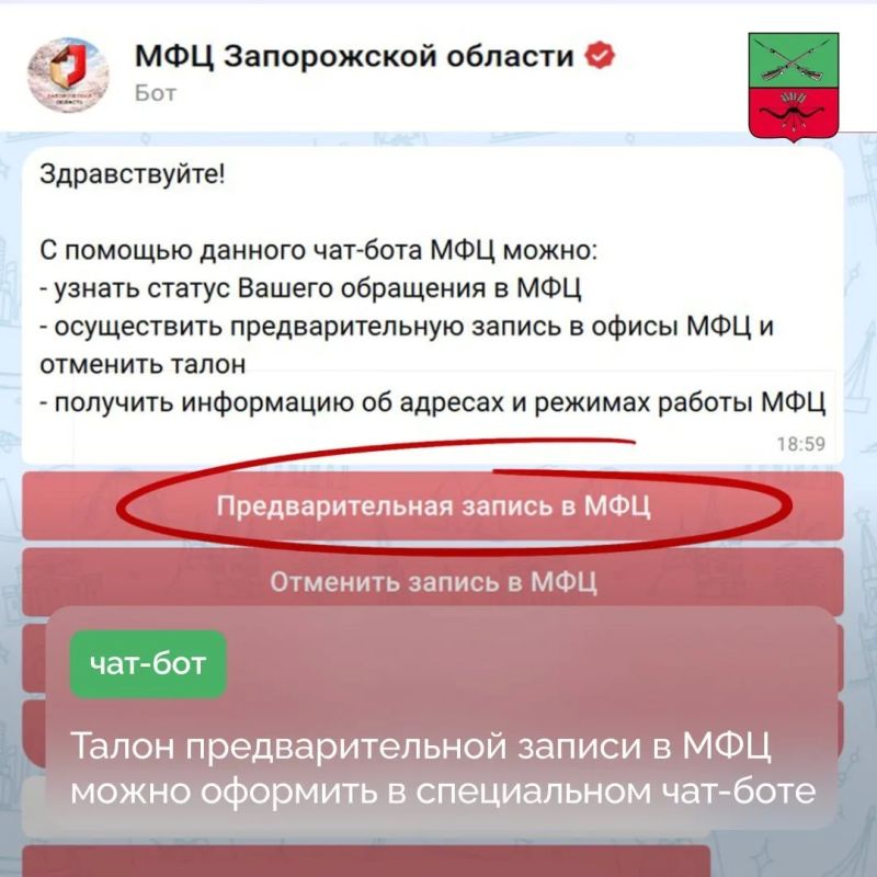 Чат-бот МФЦ Запорожской области