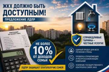 ЛДПР предлагает ограничить расходы семьи на ЖКХ 10% от дохода