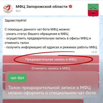 Чат-бот МФЦ Запорожской области