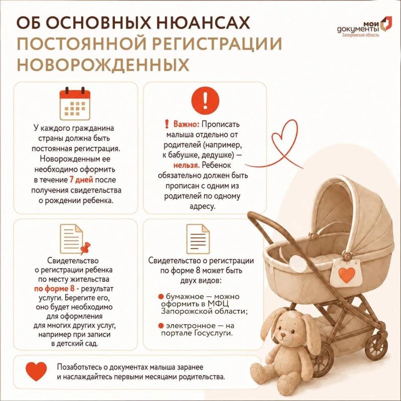 Об основных нюансах постоянной регистрации новорожденных