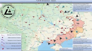 Анимированная схема ударов по территории Украины 07:30 05 сентября 2026 – 07:30 06 сентября 2026 года