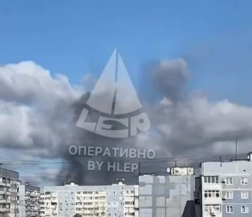 В Запорожье после прилёта реактивной Герани в Хортицком районе поднимается столб дыма