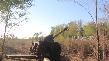 Андрей Руденко: Расчёты гаубиц Д-30 группировки «Восток» уничтожили опорные пункты ВСУ в Запорожской области