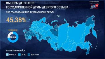 Явка на выборах в Госдуму достигла 45%