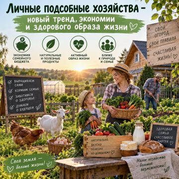 Личные подсобные хозяйства - новый тренд экономии и здорового образа жизни