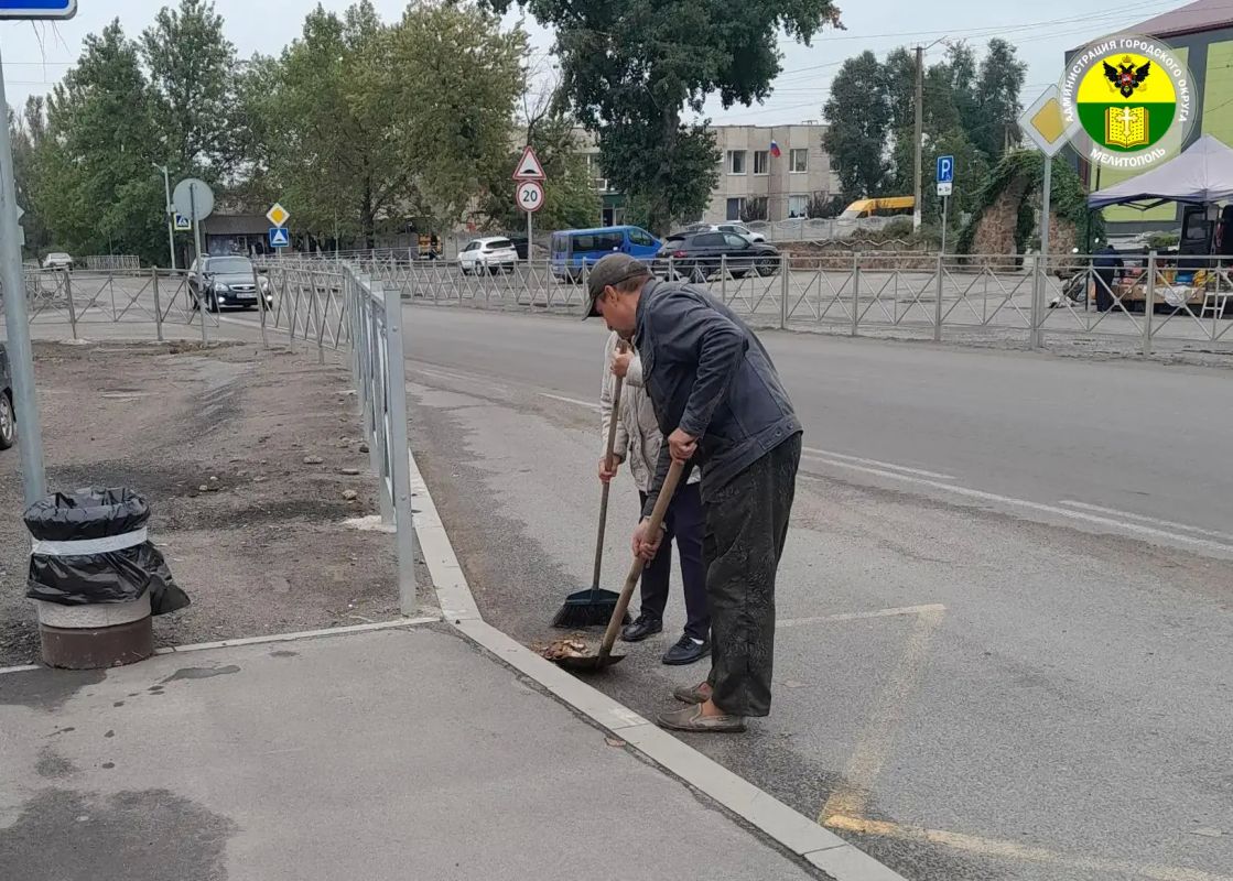В городском округе Мелитополь продолжаются работы по благоустройству территорий