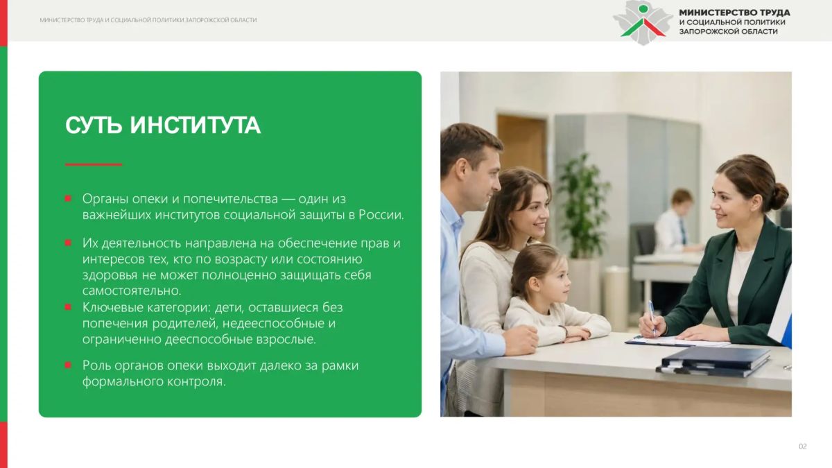 Роль органов опеки и попечительства Роль органов опеки и попечительства