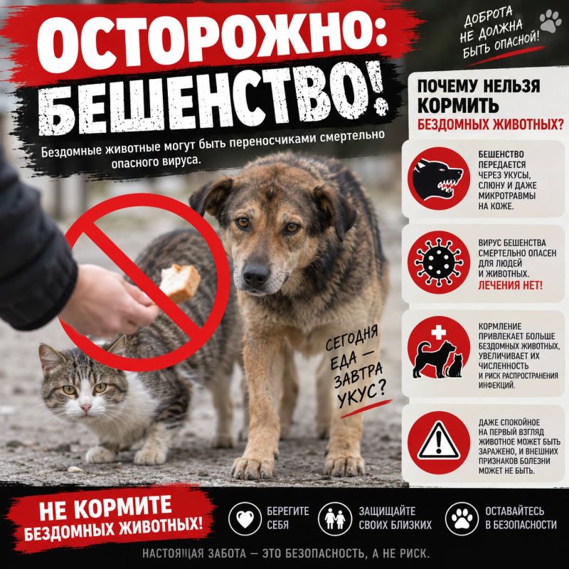 Осторожно: бешенство. Почему нельзя кормить бездомных животных