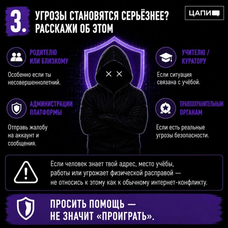 Угрозы в интернете — не повод для молчания! Угрозы в интернете — не повод для молчания!