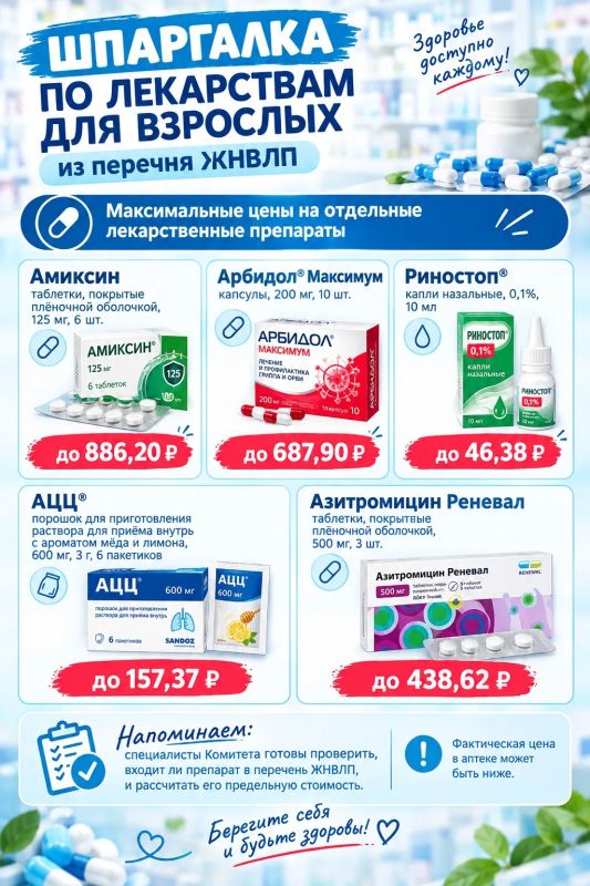 Предельные надбавки на жизненно необходимые лекарства в 2026 - 2027 году останутся без изменений Предельные надбавки на жизненно необходимые лекарства в 2026 - 2027 году останутся без изменений
