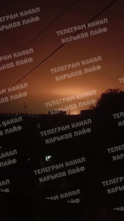 Видео одного из ночных ударов по Харькову