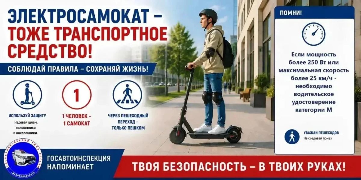 С 2025 года в России действуют обновлённые правила для средств индивидуальной мобильности (СИМ), включая электросамокаты